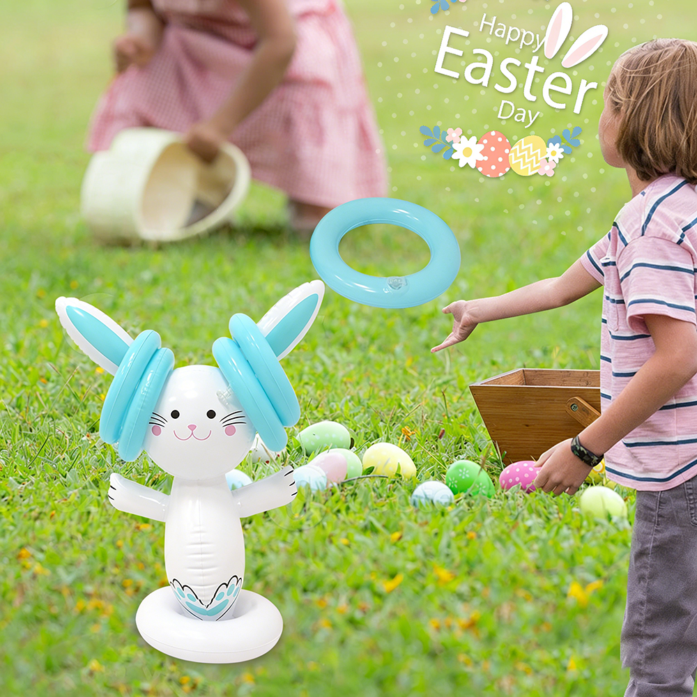 Party Games Children - Easter Inflatable Bunny Ring Toss Game