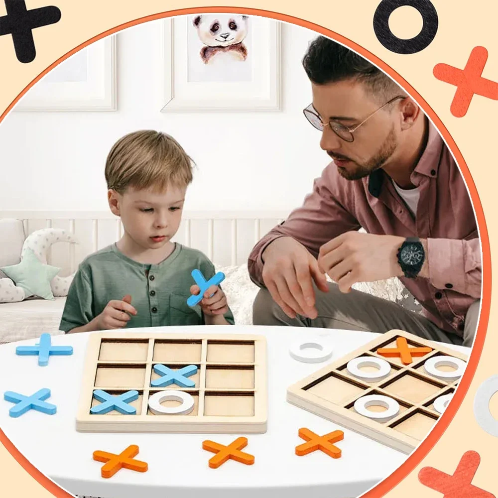 Wooden XO Tic Tac Toe Game Min – обзор и цена Party Games Kids Indoor