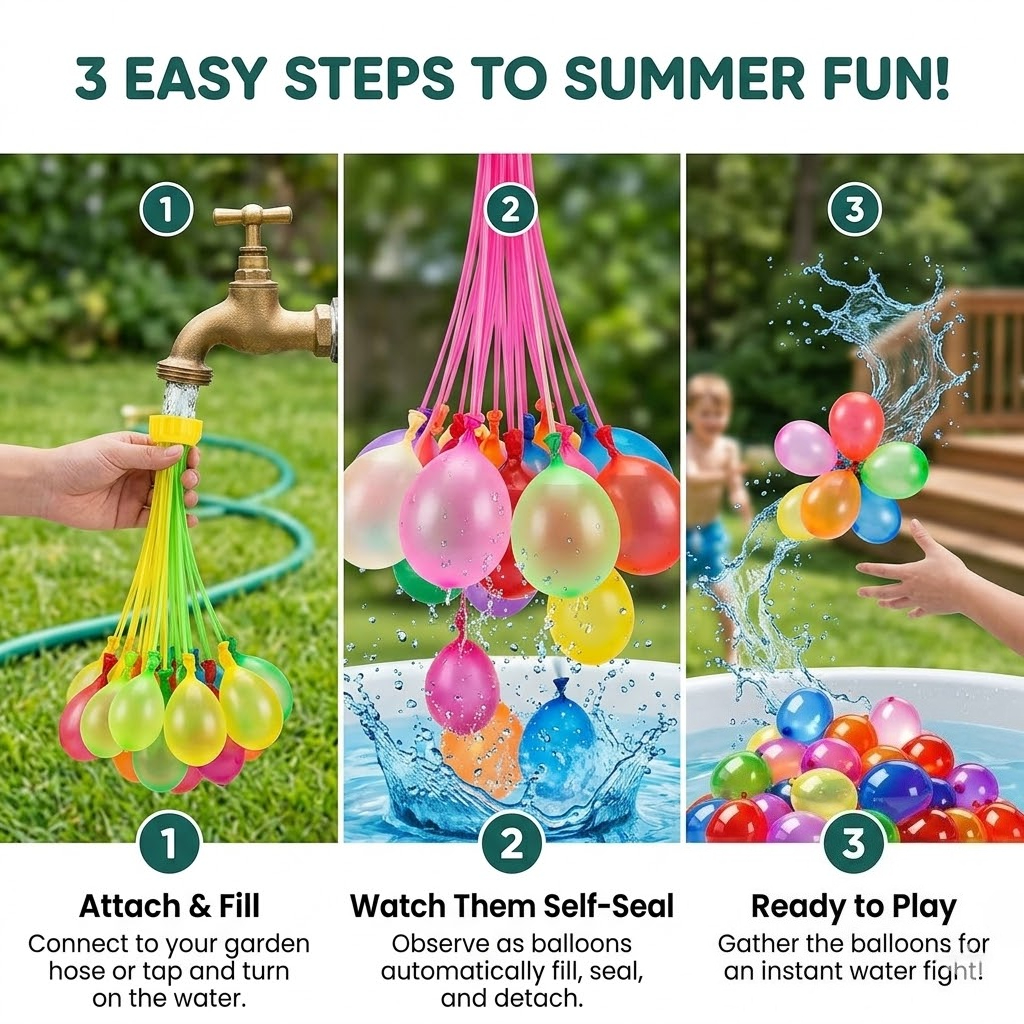 111Pcs Quick Fill Water Balloo – обзор и цена Party Games Bomb