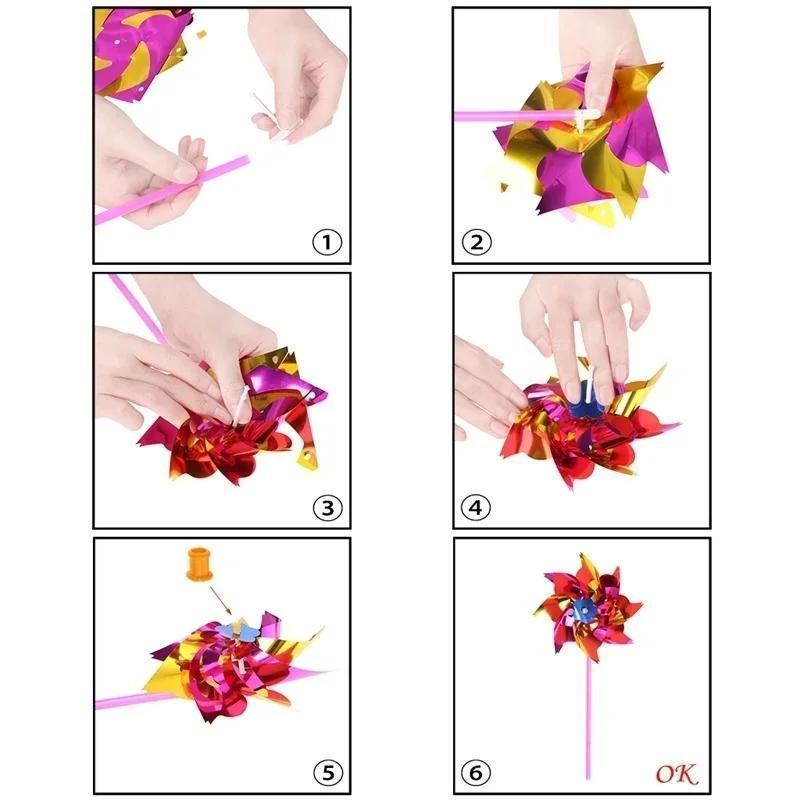 6Pcs Plastic Windmill Pinwheel – обзор и цена Games Garden Party